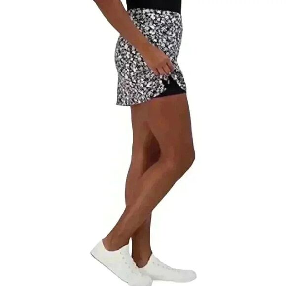Tranquility by Colorado Women's Black & White Floral Poly/Spandex Active Skirt S - Picture 2 of 13